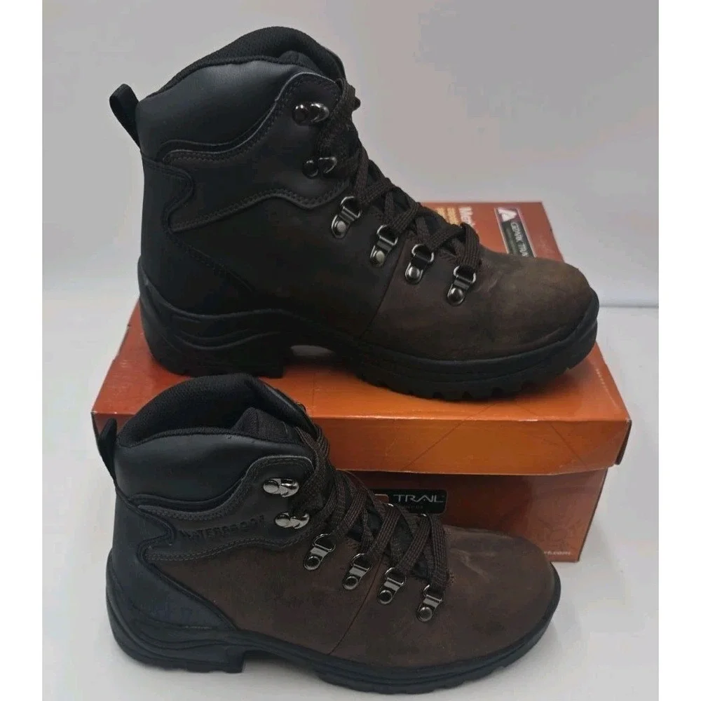 Ozark Trail Bandy  Men's Hiking Boots 7.5 Dark Brown Leather Waterproof